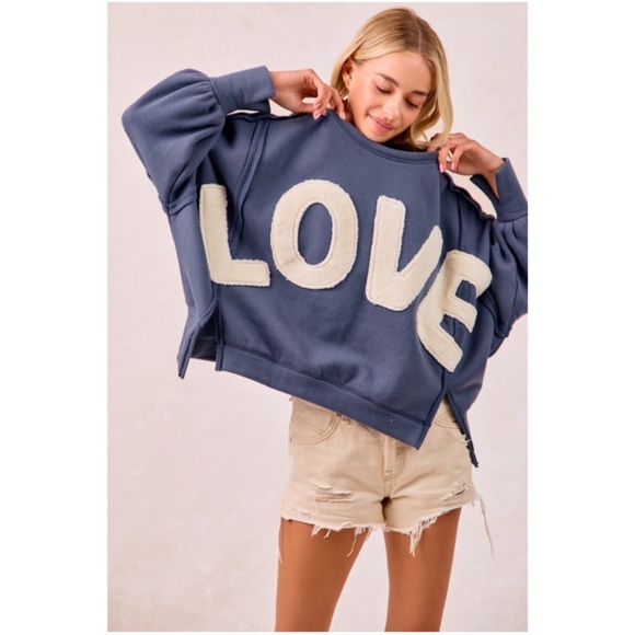 BiBi Blue LOVE Sweatshirt - Picture 7 of 7